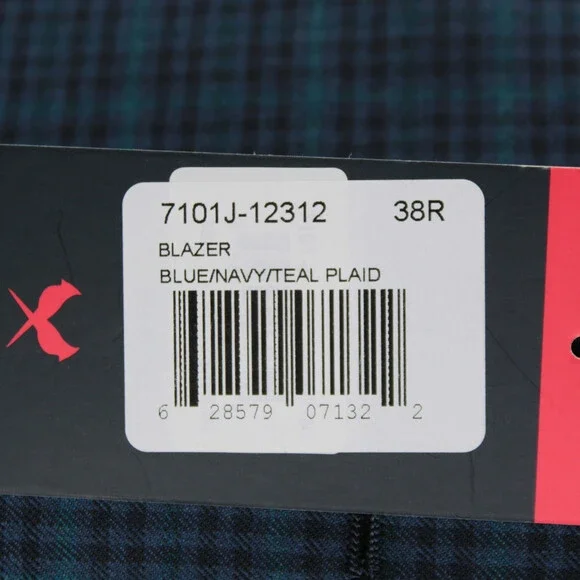 Cardinal of Canada NWT 100% Wool Sport Coat Size 38R US In Blues w/ Teal Plaid